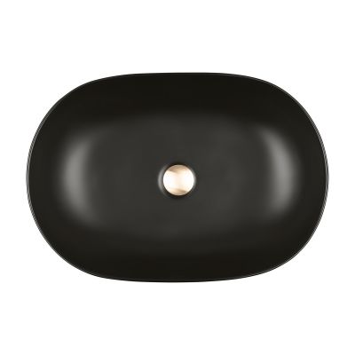 Umywalka 60.5x41.5 cm owalna nablatowa czarna 40320300 Oltens Hamnes