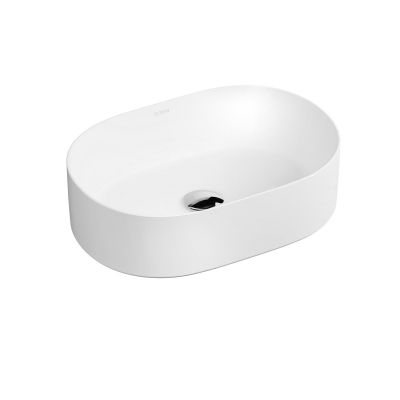 Umywalka 45x30 cm owalna nablatowa biała 40827000 Oltens Lom Thin