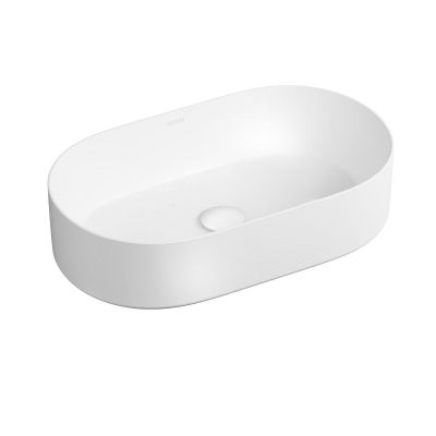 Umywalka 52x30 cm owalna nablatowa biała 40828000 Oltens Lom Thin