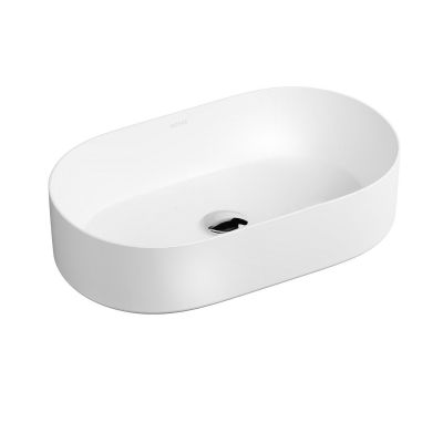 Umywalka 52x30 cm owalna nablatowa biała 40828000 Oltens Lom Thin
