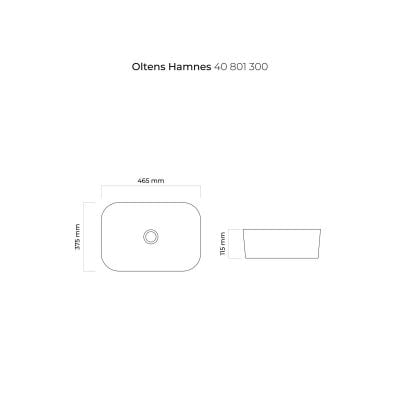 Umywalka 46.5x37.5 cm owalna nablatowa czarna 40801300 Oltens Hamnes