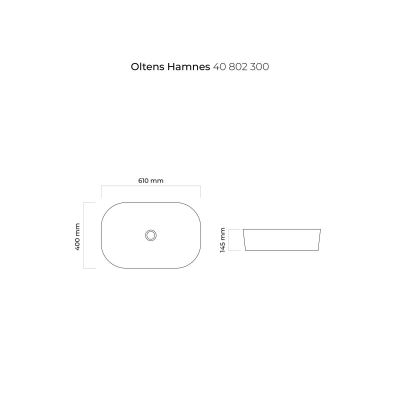 Umywalka 61x40 cm owalna nablatowa czarna 40802300 Oltens Hamnes