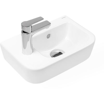 Umywalka 37x24.5 cm półokrągła ścienna biała 41004000 Oltens Vernal