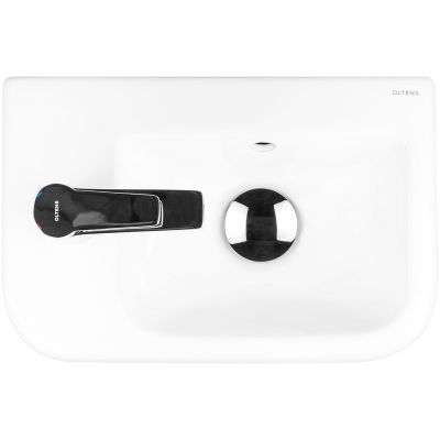 Umywalka 37x24.5 cm półokrągła ścienna biała 41004000 Oltens Vernal