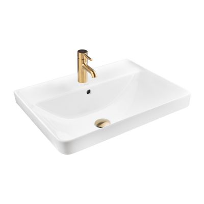Umywalka 61x47.5 cm prostokątna wpuszczana biała 41708000 Oltens Kolma