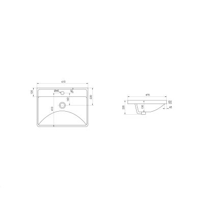 Umywalka 61x47.5 cm prostokątna wpuszczana biała 41708000 Oltens Kolma