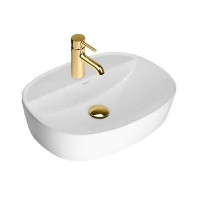 Umywalka 51x39 cm owalna nablatowa biała 41813000 Oltens Hamnes