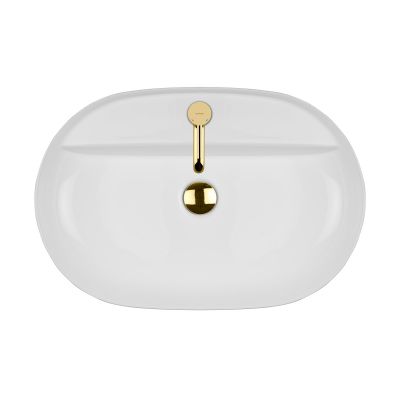 Umywalka 62x42 cm owalna nablatowa biała 41814000 Oltens Hamnes