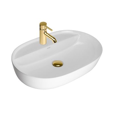 Umywalka 62x42 cm owalna nablatowa biała 41814000 Oltens Hamnes