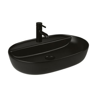 Umywalka 62x42 cm owalna nablatowa czarna 41314300 Oltens Hamnes