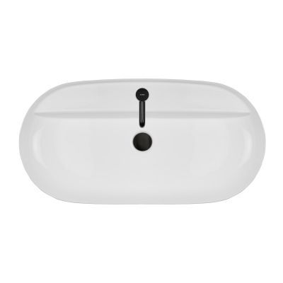 Umywalka 80x40 cm owalna nablatowa biała 41815000 Oltens Hamnes