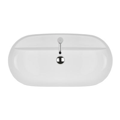 Umywalka 80x40 cm owalna nablatowa biała 41815000 Oltens Hamnes