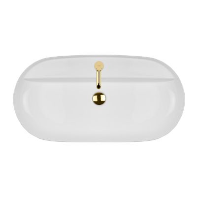 Umywalka 80x40 cm owalna nablatowa biała 41815000 Oltens Hamnes