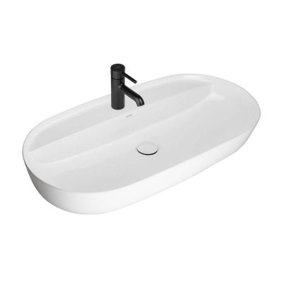 Umywalka 80x40 cm owalna nablatowa biała 41815000 Oltens Hamnes