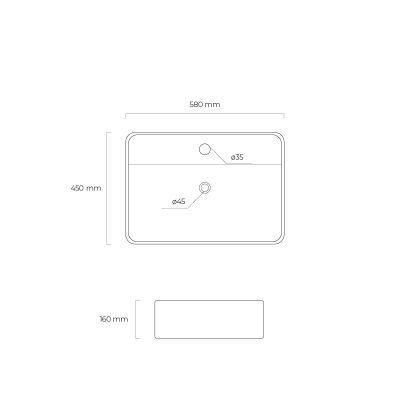 Umywalka 58x45 cm prostokątna ścienna-nablatowa biała 41812000 Oltens Duve