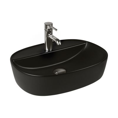 Umywalka 51x39 cm owalna nablatowa czarna 41813300 Oltens Hamnes
