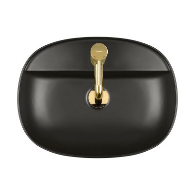 Umywalka 51x39 cm owalna nablatowa czarna 41813300 Oltens Hamnes