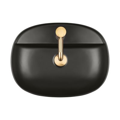 Umywalka 51x39 cm owalna nablatowa czarna 41813300 Oltens Hamnes