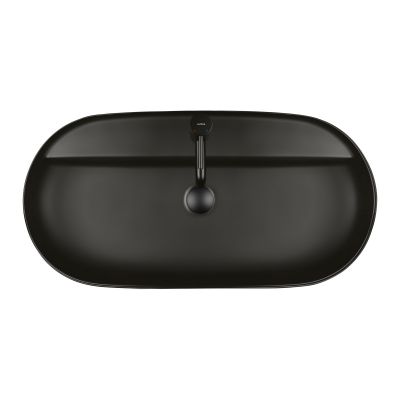 Umywalka 80x40 cm owalna nablatowa czarna 41815300 Oltens Hamnes