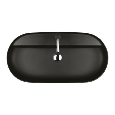 Umywalka 80x40 cm owalna nablatowa czarna 41815300 Oltens Hamnes