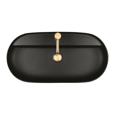 Umywalka 80x40 cm owalna nablatowa czarna 41815300 Oltens Hamnes