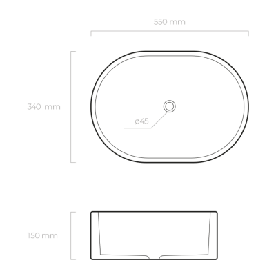Umywalka 55x34 cm owalna nablatowa biała 40811000 Oltens Lom
