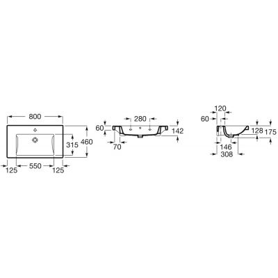 Umywalka 80x46 cm prostokątna ścienna biała A3270M0000 Roca Gap