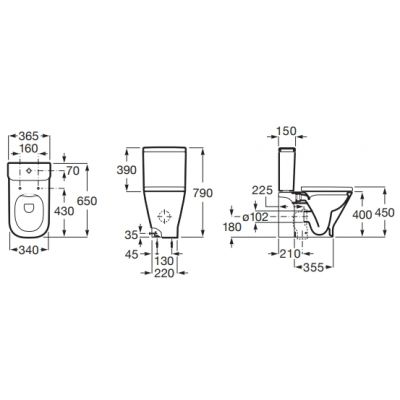 Kompakt WC biały A342479000 Roca Square