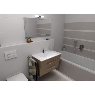 Umywalka 61x46.5 cm prostokątna meblowa-wpuszczana biała 160160 Sapho Slim