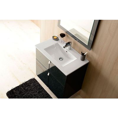 Umywalka 61x46.5 cm prostokątna meblowa-wpuszczana biała 160160 Sapho Slim