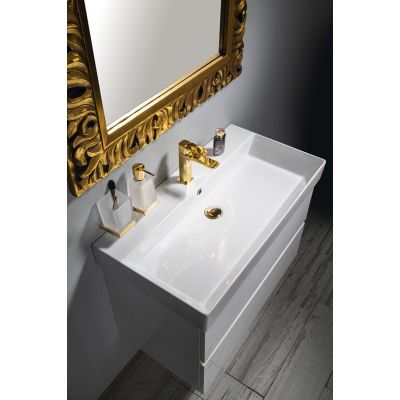 Umywalka 80x45 cm prostokątna ścienna-meblowa biała 17085 Sapho Kare