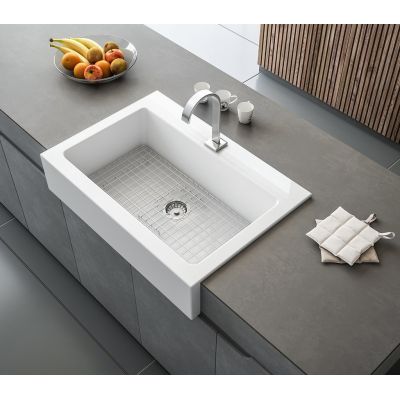 Zlewozmywak ceramiczny 66x62 cm biały 50166 Sapho Arya