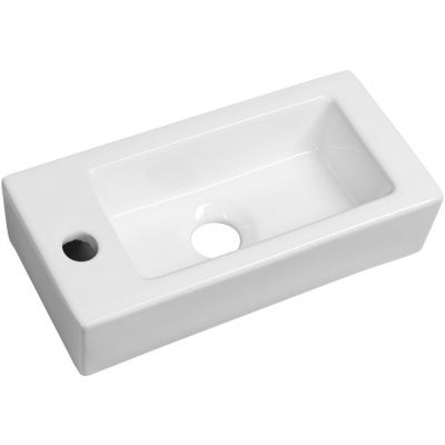 Umywalka 37x18 cm prostokątna ścienna-nablatowa biała AR496 Sapho Small