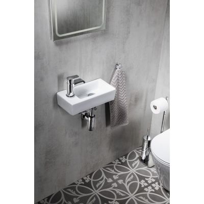 Umywalka 37x18 cm prostokątna ścienna-nablatowa biała AR496 Sapho Small