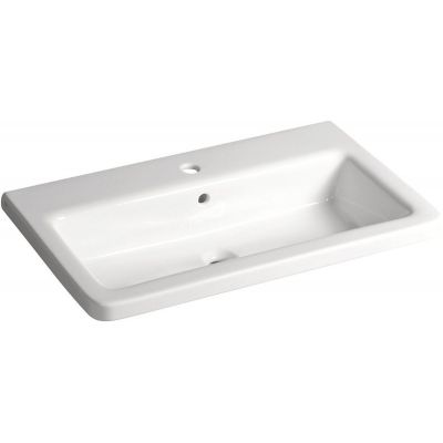 Umywalka 80x45.4 cm prostokątna ścienna-meblowa-wpuszczana biała KE080 Sapho City