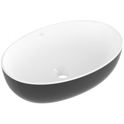 Umywalka 48x32.5 cm owalna nablatowa biała-czarna 438848BCT8 Villeroy & Boch Artis