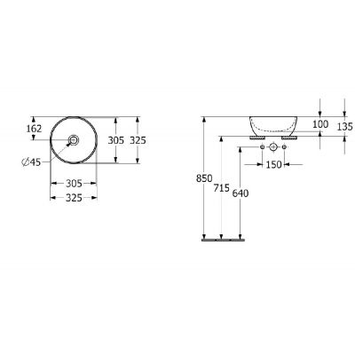 Umywalka 32.5x32.5 cm okrągła nablatowa niebieska 438932BCS4 Villeroy & Boch Artis