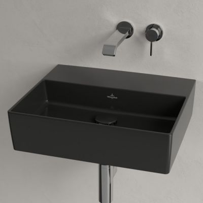 Umywalka 50x42 cm prostokątna ścienna czarna 4A2253R7 Villeroy & Boch Memento 2.0