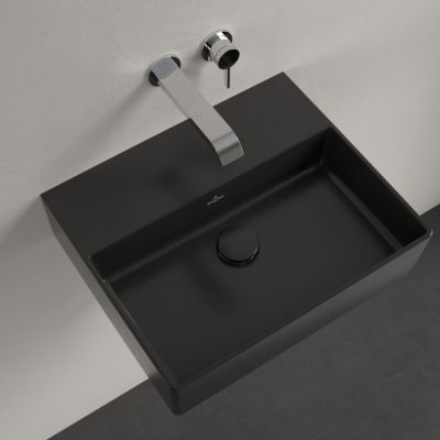 Umywalka 50x42 cm prostokątna ścienna czarna 4A2253R7 Villeroy & Boch Memento 2.0