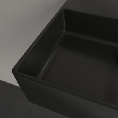 Umywalka 50x42 cm prostokątna ścienna czarna 4A2253R7 Villeroy & Boch Memento 2.0