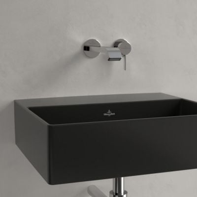 Umywalka 50x42 cm prostokątna ścienna czarna 4A2253R7 Villeroy & Boch Memento 2.0