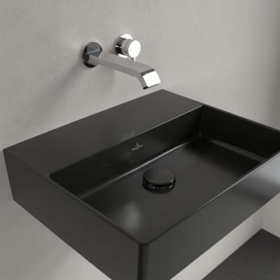 Umywalka 50x42 cm prostokątna ścienna czarna 4A2253R7 Villeroy & Boch Memento 2.0