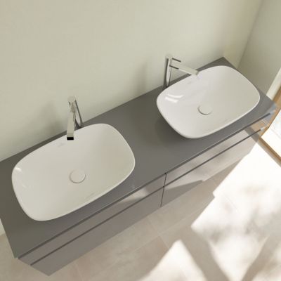 Umywalka 56x38 cm prostokątna nablatowa biała 4A4900R1 Villeroy & Boch Loop & Friends