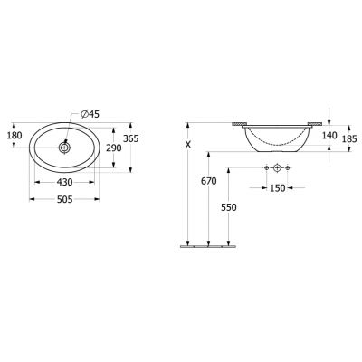 Umywalka 43x29 cm owalna podblatowa biała 4A5300R1 Villeroy & Boch Loop & Friends
