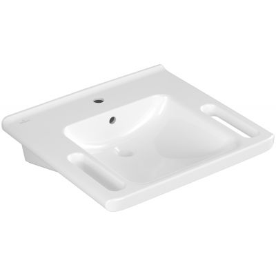 Umywalka 60x55 cm prostokątna ścienna dla niepełnosprawnych biała 4A686001 Villeroy & Boch ViCare