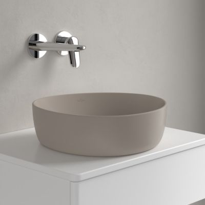 Umywalka 40x39.5 cm nablatowa brąz/beż 4A7240AM Villeroy & Boch Antao