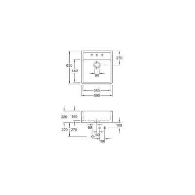 Zlewozmywak ceramiczny 63x59.5 cm biały 632061R1 Villeroy & Boch Single-Bowl Sink