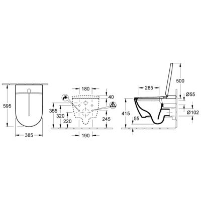 Miska myjąca wisząca bez kołnierza biała V0E200R1 Villeroy & Boch ViClean