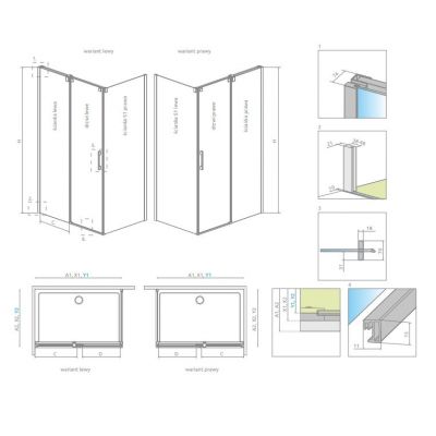Zestaw Radaway 38069501L + Radaway 38021401L