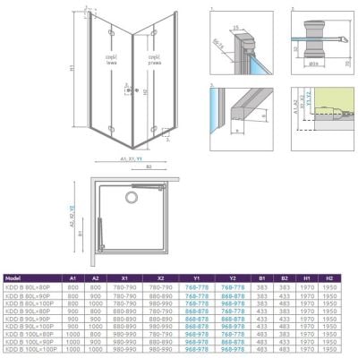 Kabina prysznicowa 1373030101 Radaway Eos KDD-B